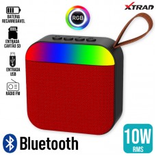 Caixa de Som Bluetooth 10W XDG192 Xtrad - Vermelha